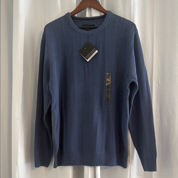 Tricots St. Raphael Blue Chevron Knit Sweater Pullover Mens Large - Picture 1 of 8